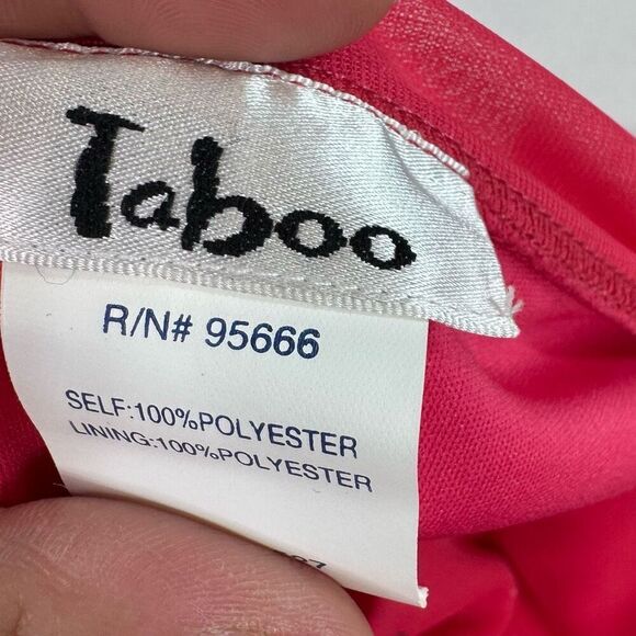 Taboo Mini Dress Womens Large Pink Halter Gemstones Y2K Stretch Tiered Ruffle - Picture 4 of 10